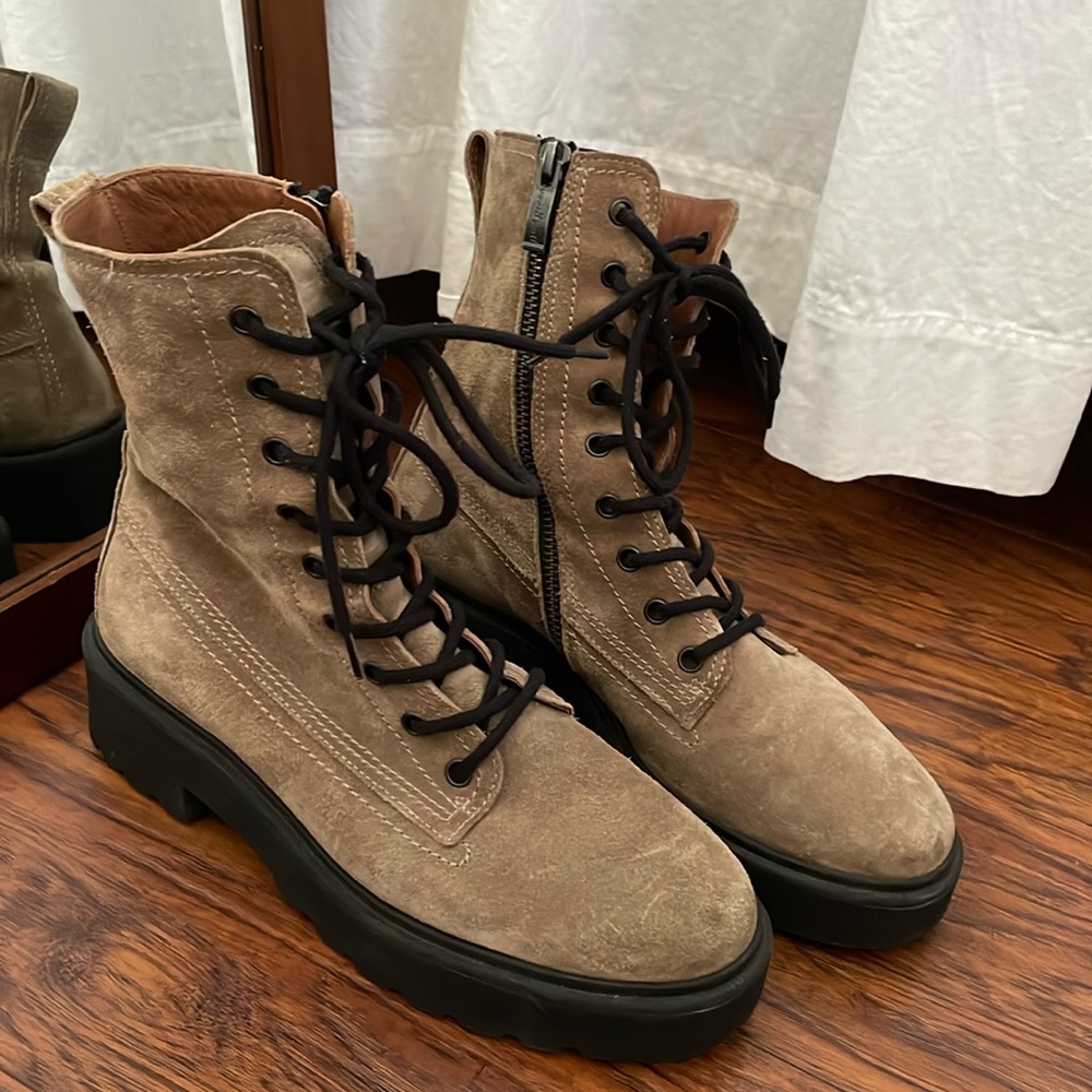 Paul Green Suede Combat Boots
